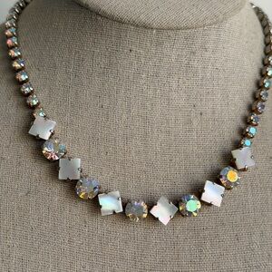 VTG Lustrous Mother of Pearl and AB Crystal Necklace